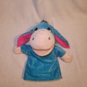 Eeyore Plush Animal Hand Puppet Toy with Movable Mouth-EEYORE Blue